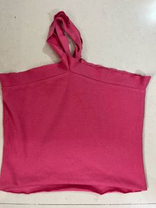 Ribbed Halter Neck Crop Top