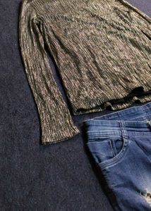 Sparkly Mockneck Top