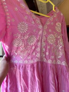 Pink Embroidered Kurta Set
