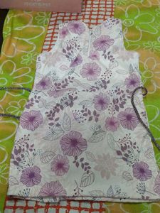 Floral Print Dress with Belt