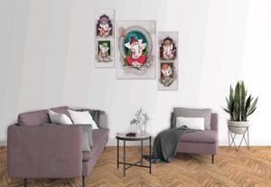 Lord Ganesha Set Of 3 Canvas Wall Painting Pack 2