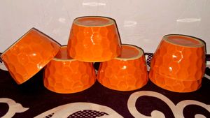 Vibrant Orange Decorative Cups Set