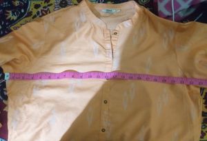 Max Orange Chanderi Silk Kurti.
