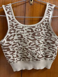 Leopard Print Knit Tank Top