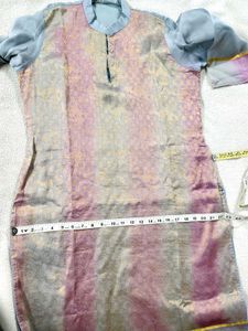 Elegant Silk Kurta with Chinese collar