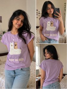 Cute Llama "Stay In Bed" T-Shirt