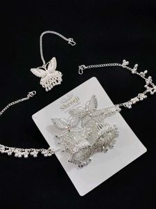☺️Silver Butterfly Jhumka Set 🦋