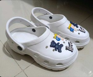 cute white clogs with charms