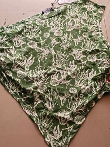 Green Bikini Top with Shell Print