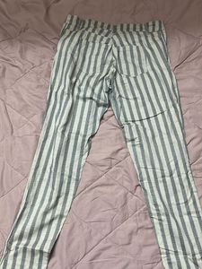 Striped High-Waisted Pants