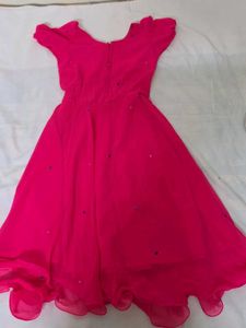 Beautiful Pink Sequined Ethnic Gown for Girls