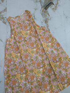 Boho Floral Print Sleeveless Mini Dress