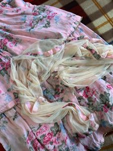 Floral Printed Peach sharara set