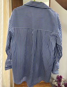 Chic Blue &amp; White Striped Shirt