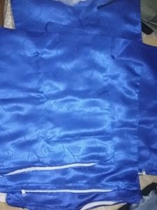 6 Cushion Covers Satin Blue
