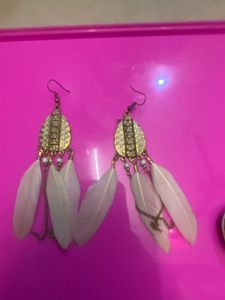 Boho Feather Drop Earrings