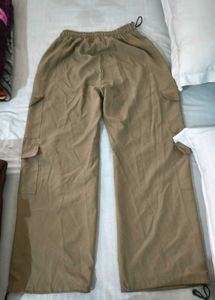 baggy wide leg cream colour pants or trousers