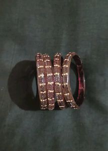 Elegant Set of 4 Embellished Bangles