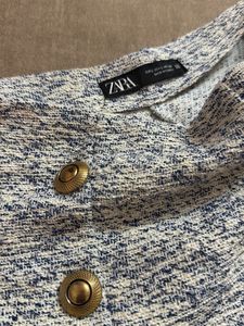 Zara Chic Tweed Textured Shorts