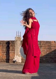 Elegant Red Embroidered Kurta Set