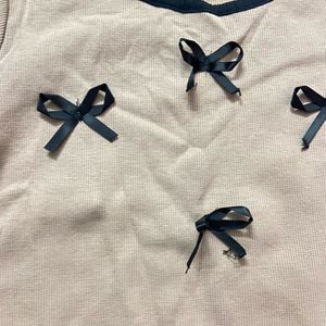 Cute Bow Detail T-Shirt