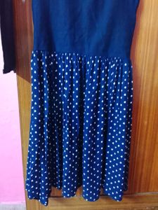 Chic Blue &amp; White Polka Dot Dress
