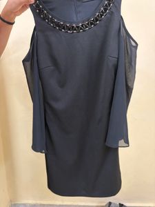Elegant Cold Shoulder Embellished Dress