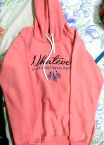 Trendy Peach Graphic Print Hoodie