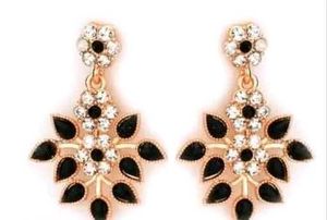 Rose Gold Plated Jewellery Black Set