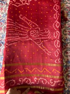 Pure silk bandhej gharchola saree