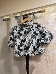 ZUDIO Black &amp; White Fruit Print Cropped Shirt