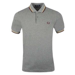Fred Perry Twin Tipped Polo Shirt Grey Marl