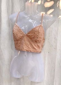 91110. Shimmer Striped Crop Top