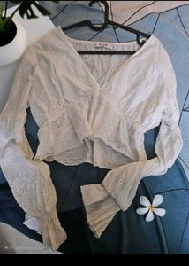 White Eyelet Crop Top