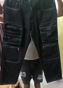 Men's Black Cargo Jeans