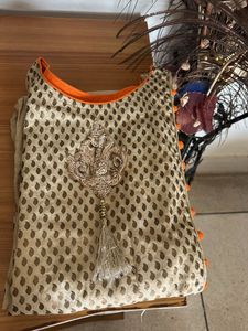 Stylish Beige Kurta with Embellishments