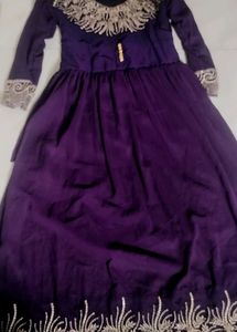 Beautiful Purple Embroidered Gown