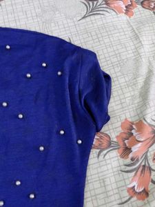 Blue Pearl Embellished Top