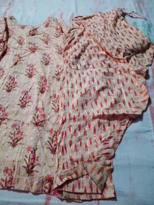 Light Pink Floral Print Kurta with salwar
