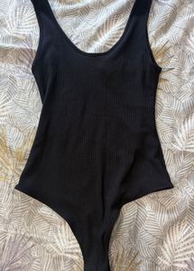 H&M Black Ribbed Bodysuit