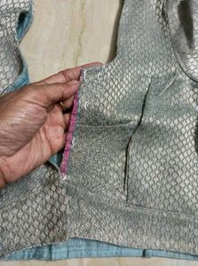 Silver Brocade Blouse