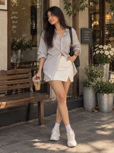 H&M Striped Oversized Shirt for Women’s