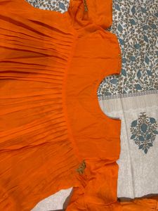 Orange Embroidered Kurta