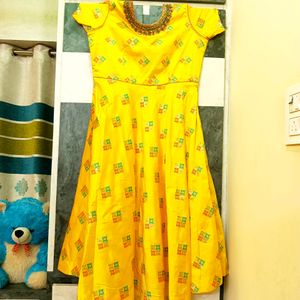 Party Wear Kurti {Gown} With Long Dupatta And Bottom