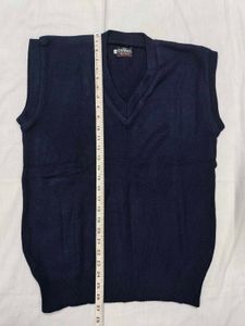 Navy Blue Sleeveless V-Neck Sweater