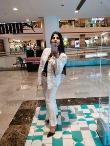 3 Pc Set Trouser Pant Boxy Shirt And Black Top