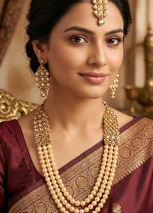 Stunning Pearl and Stone Necklace Set with earring
