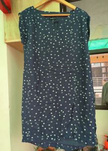 Mango Navy Blue Star Print Dress