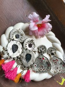 Boho Tassel &amp; Jhumka Earrings Set