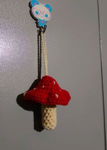 Crochet Mushroom Keychain